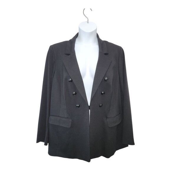Lane Bryant Ponte Knit Blazer Jacket Womens 26 Black Plus Work Office GG11D - Picture 3 of 7